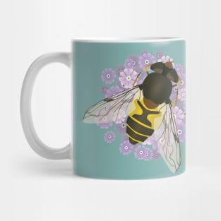 A common drone fly on purple flowers Mug